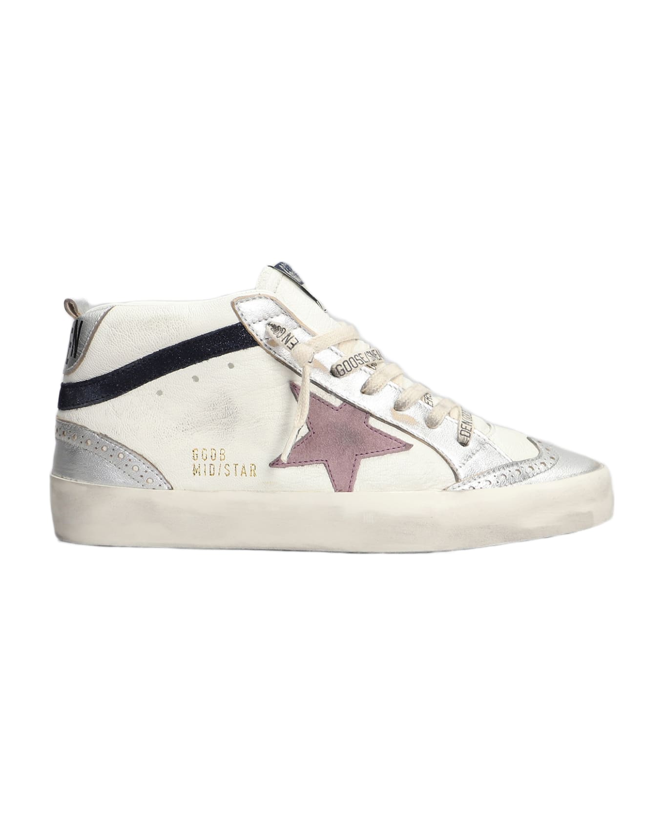 Golden Goose Mid Star Sneakers In White Leather - white