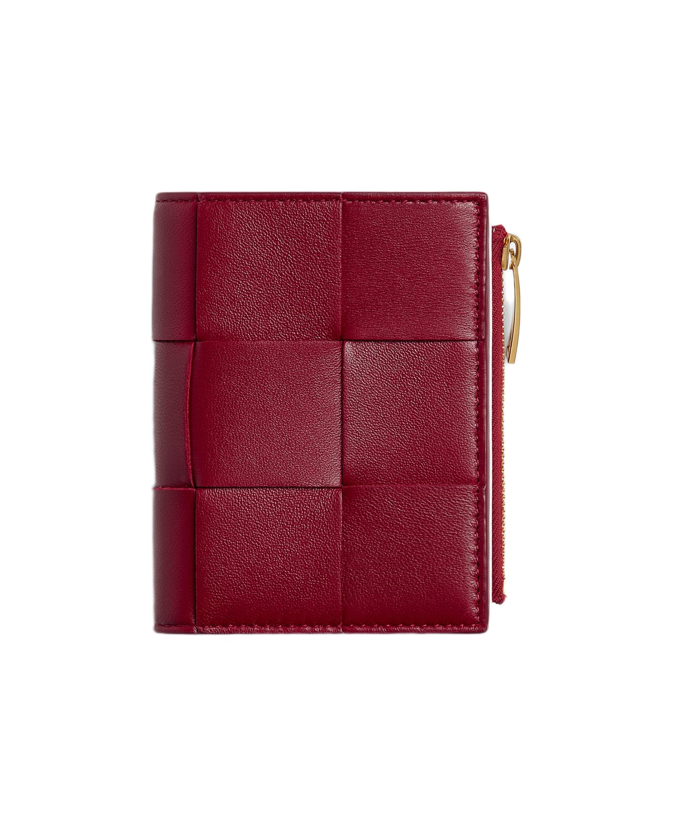 Bottega Veneta Small Bi-fold Bicolor Leather Wallet - Red