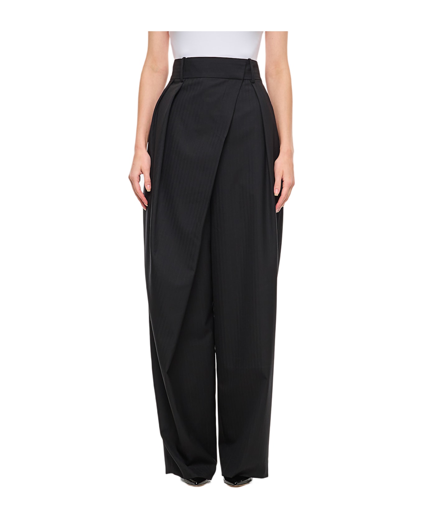 Loewe Wool Wrap Trousers - Black