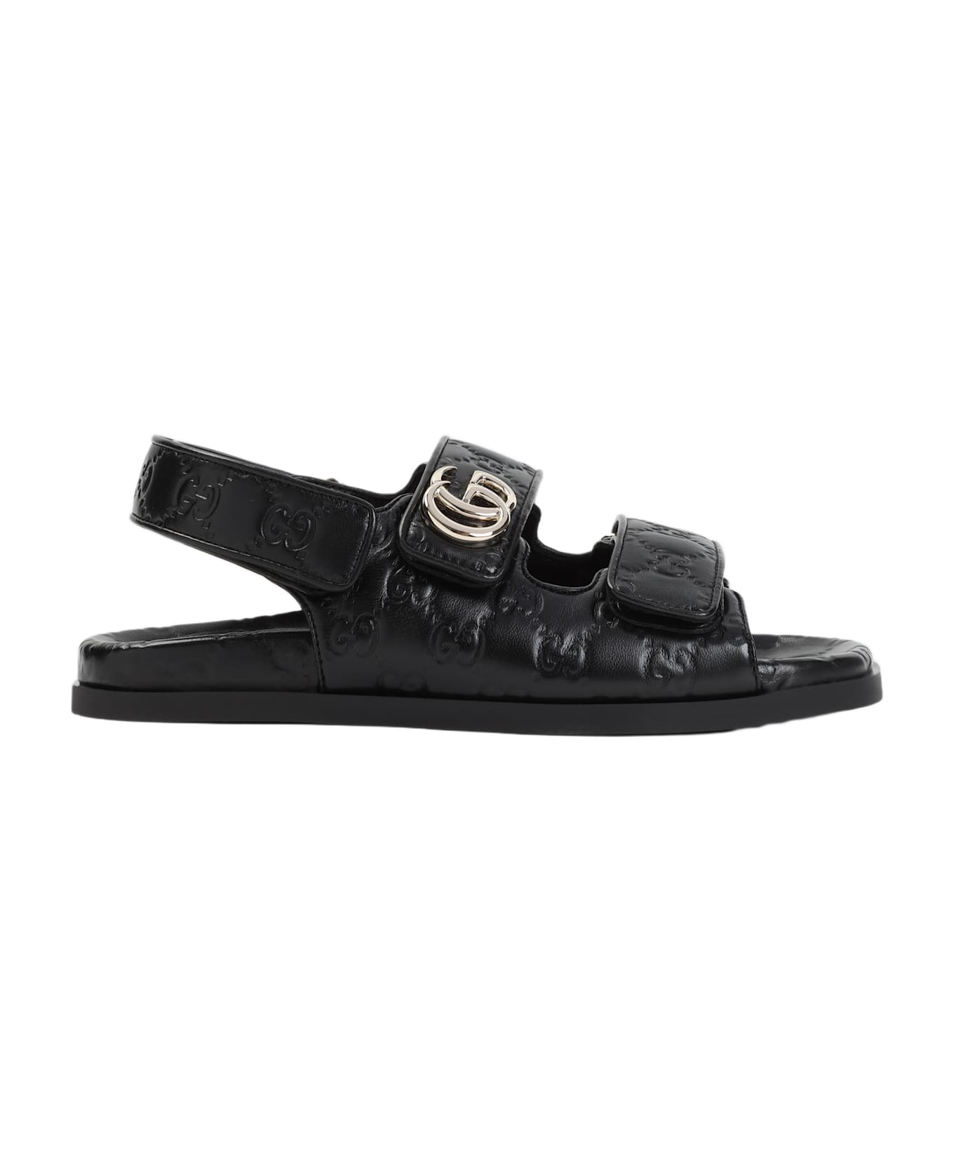 Gucci Black Leather Sandals - BLACKBLACK