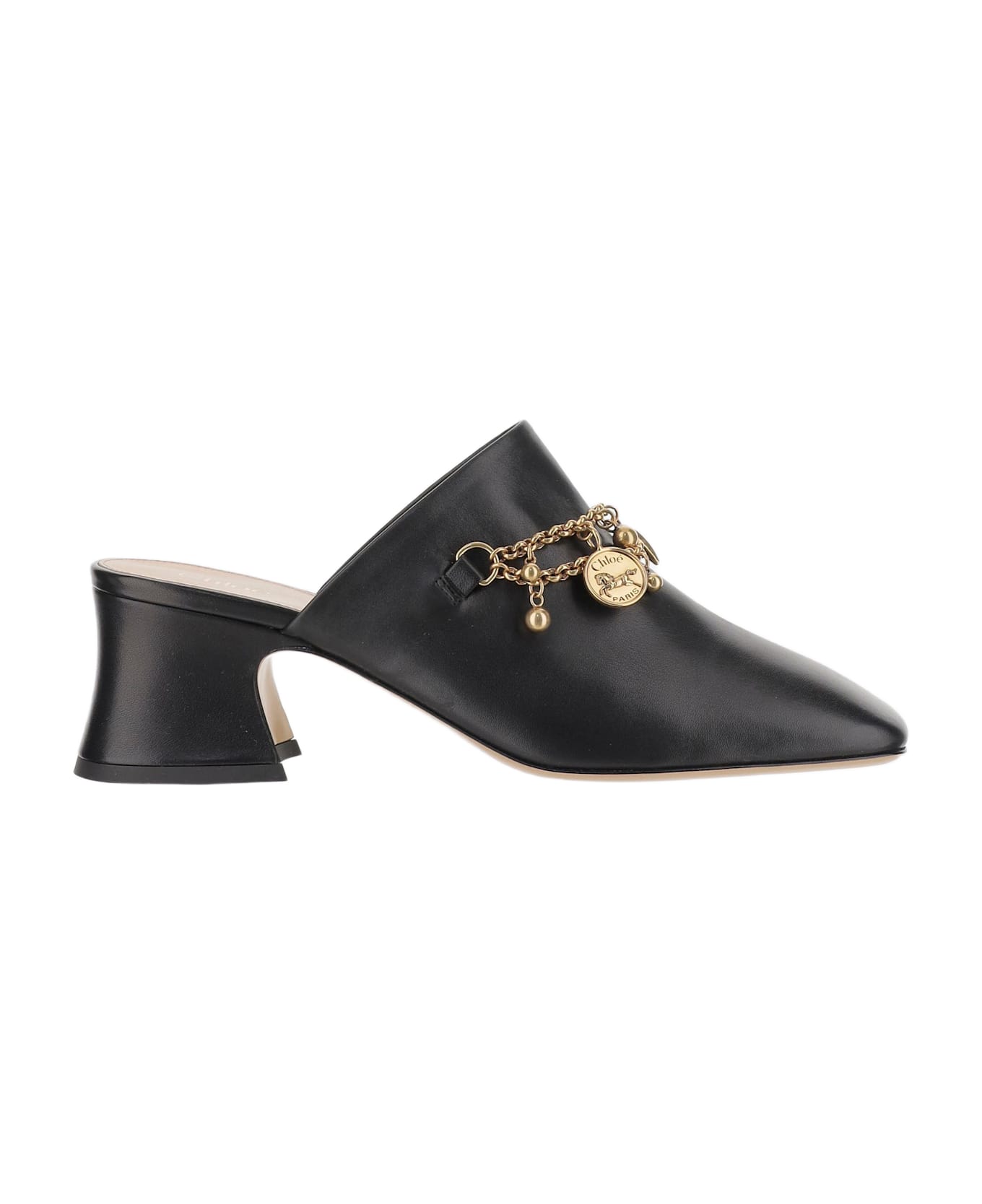Chloé Leather Mules With Charms - Black