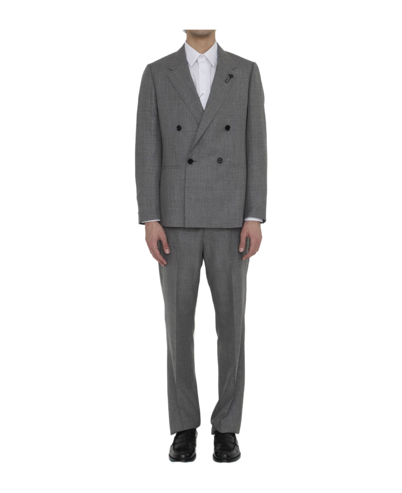 Lardini Two-piece Suit In Wool And Silk - GREY