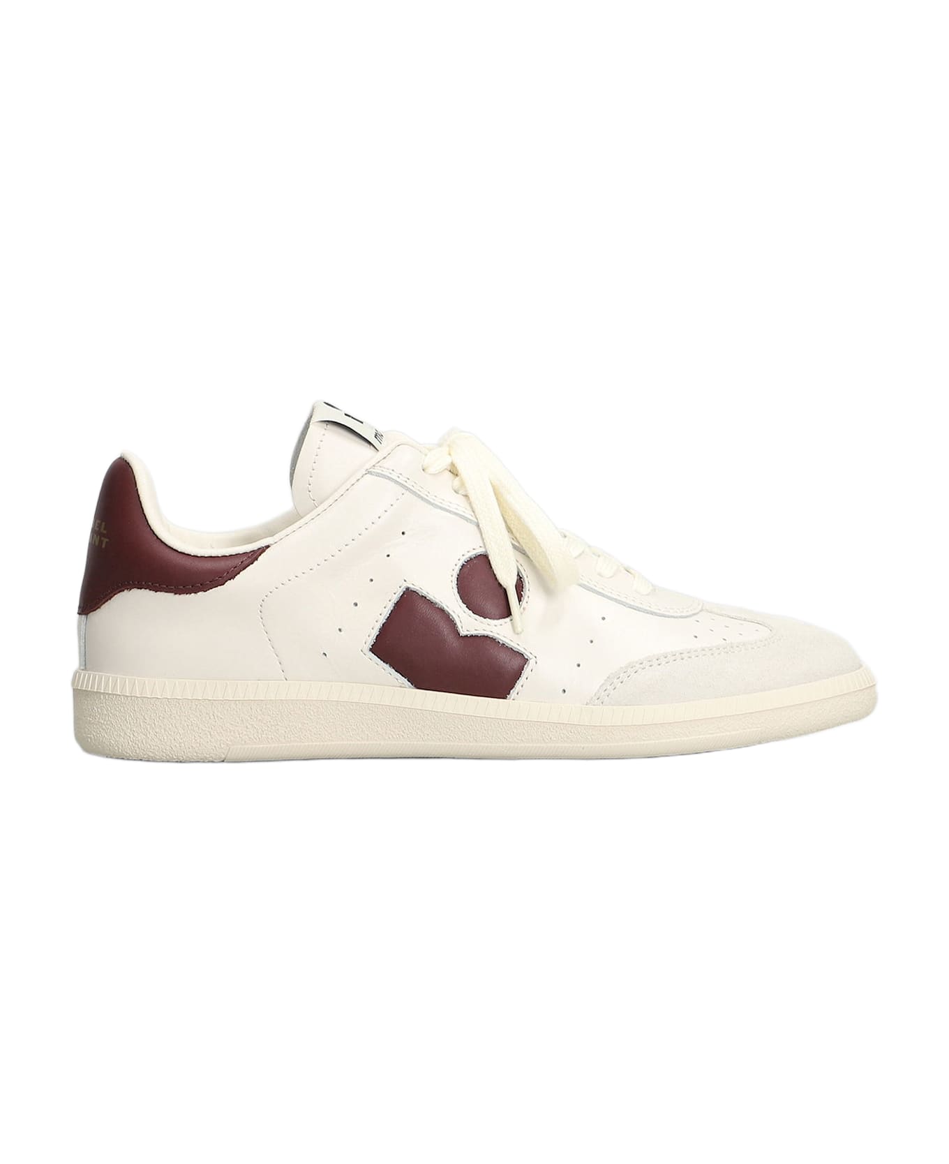 Isabel Marant Bryce Sneakers In White Suede And Leather - ECRUBURGUNDY