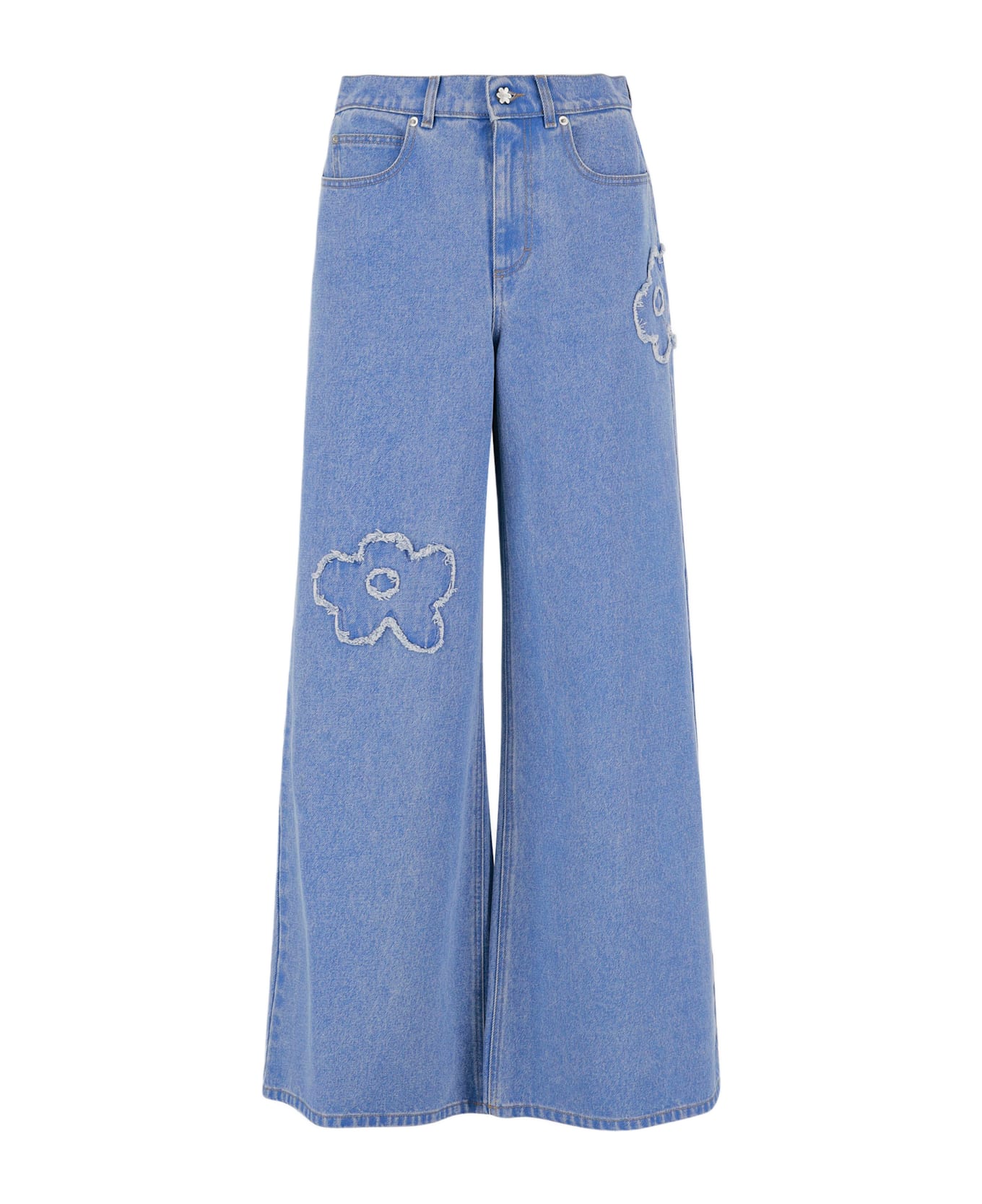 Marni Cotton Denim Jeans With Appliquès - Denim