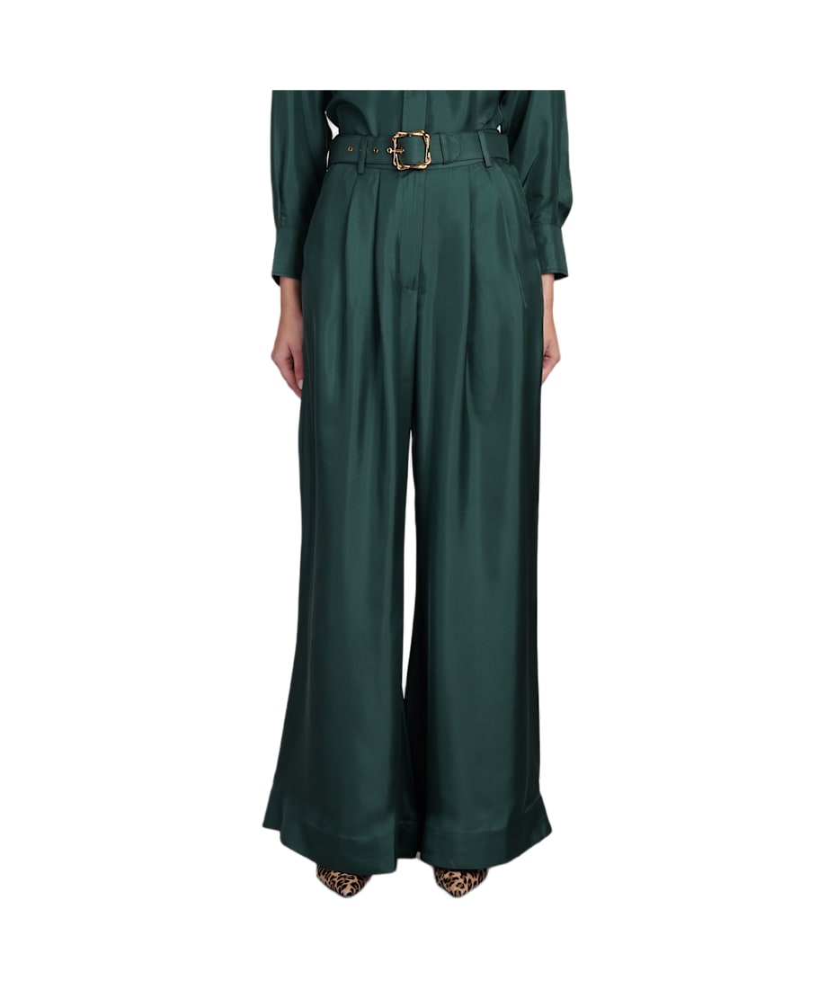 【送料&関税込】Zimmermann Pants In Green Silk Zimmermann Pants In Green Silk | italist