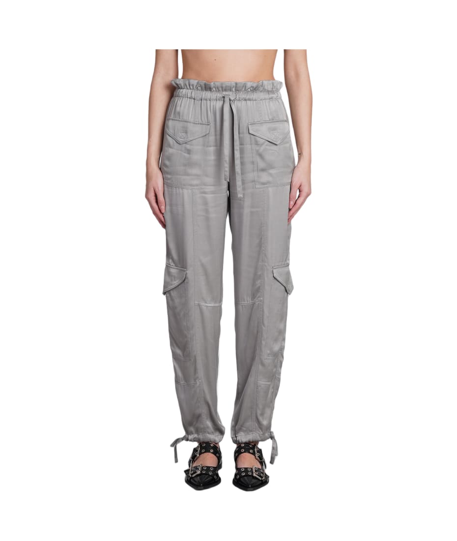 GANNI ガニー Washed Satin Pants Climbing Ivy Green Washed Satin Pants | GANNI US