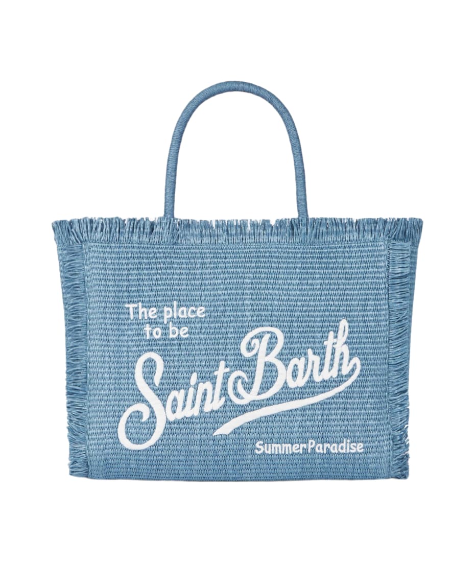 MC2 Saint Barth Vanity Straw Denim Tote Bag | italist