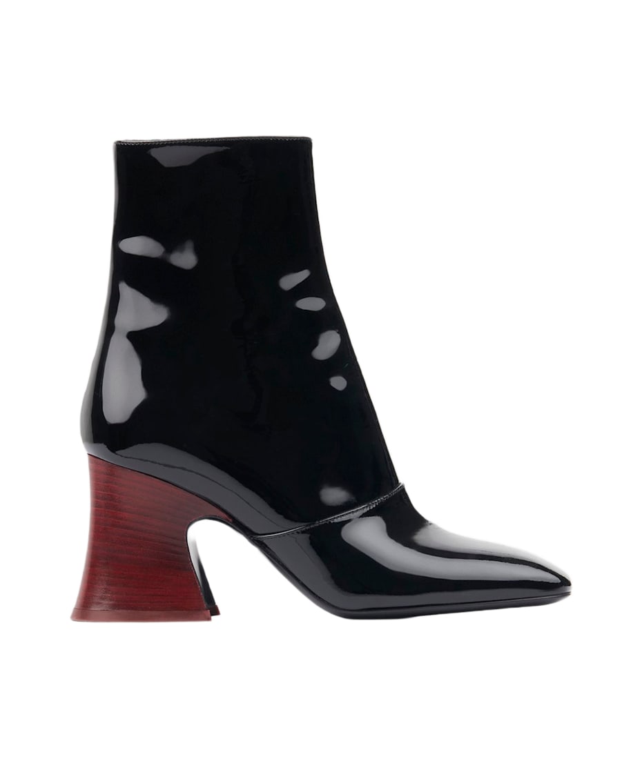 ショートブーツ・ブーティ Chloe Black leather Janis ankle boots (CH25A11JSG 001) Chloé Janis Ankle Boots With Glossy Leather Heel | italist