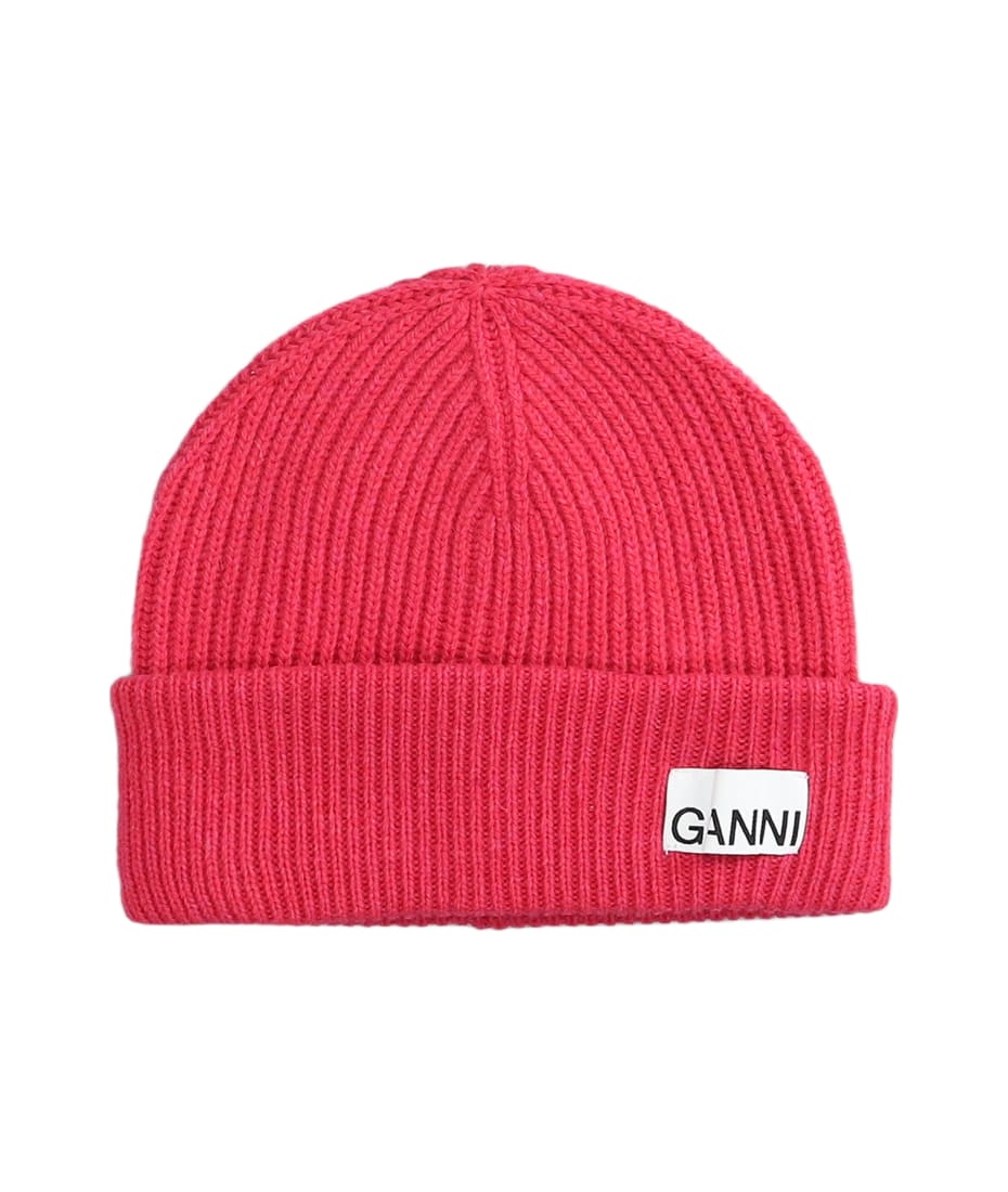 Ganni Hats In Fuxia Wool | italist