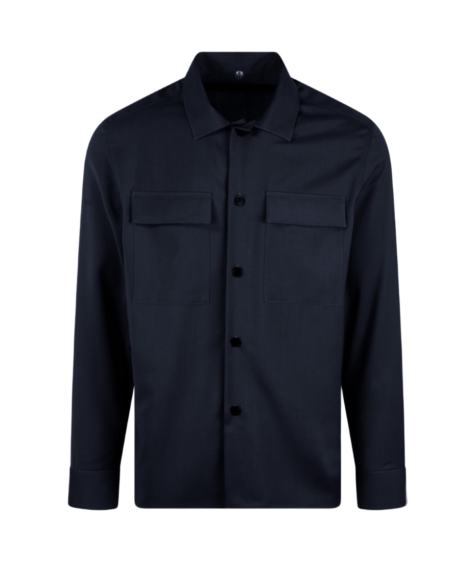 ジャケット・アウター LAPELLESS SHIRT JACKET WOOL TROPICAL Low Brand Tropical Wool Shirt Jacket | italist