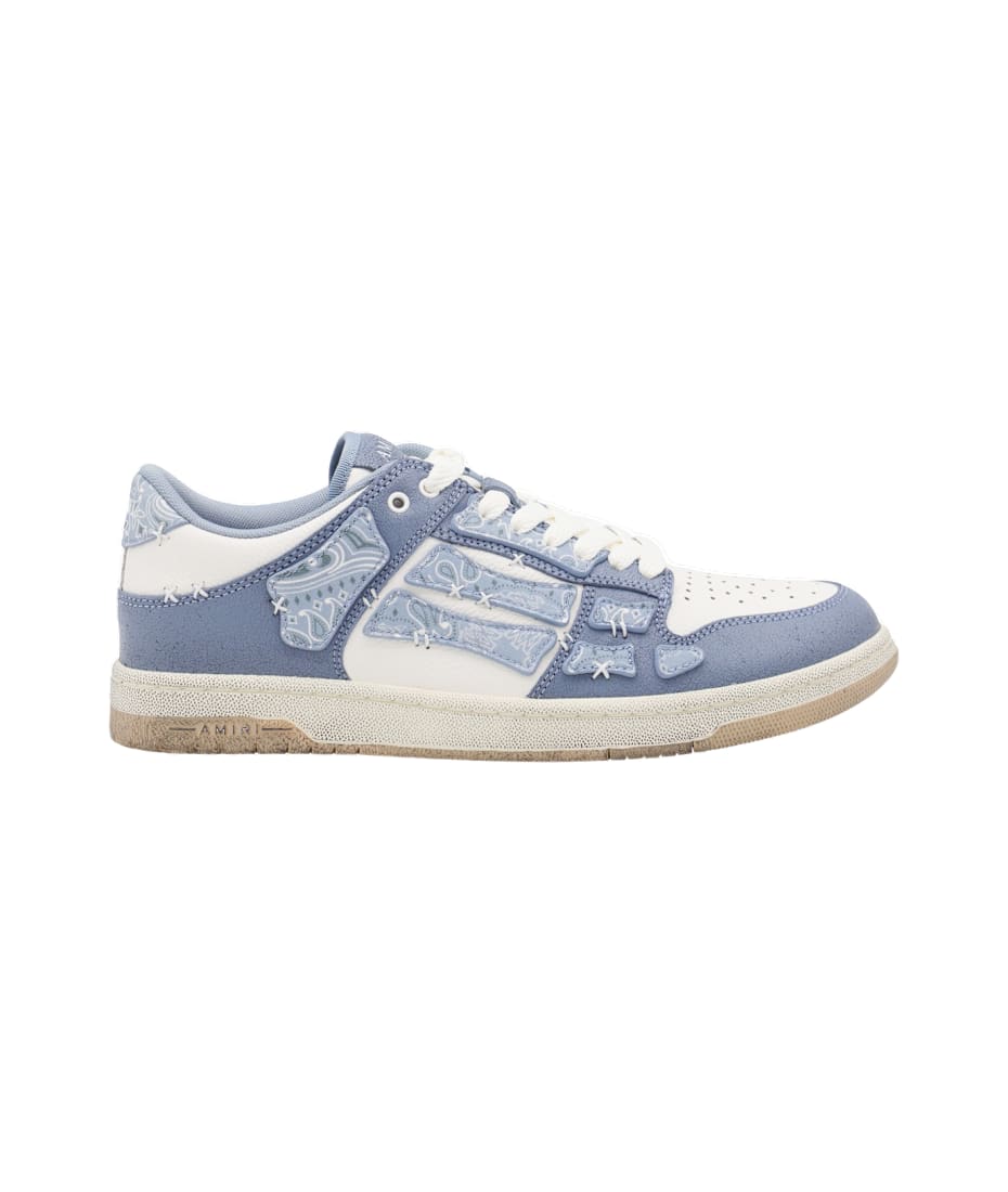 ★関税込み★ AMIRI LIGHT BLUE LEATHER BANDANA SKEL SNEAKERS AMIRI Light Blue Leather Bandana Skel Low Top Sneakers