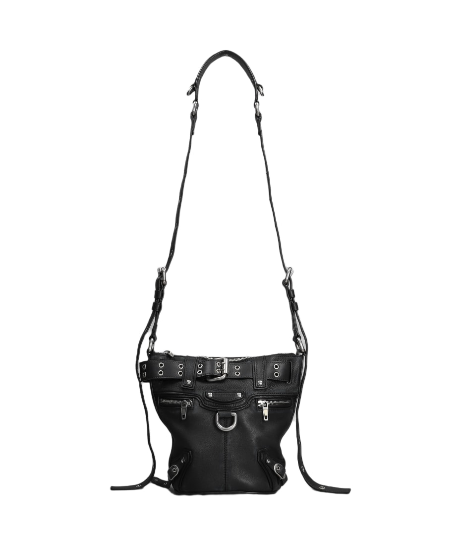 Balenciaga Emo Bucket Shoulder Bag In Black Leather