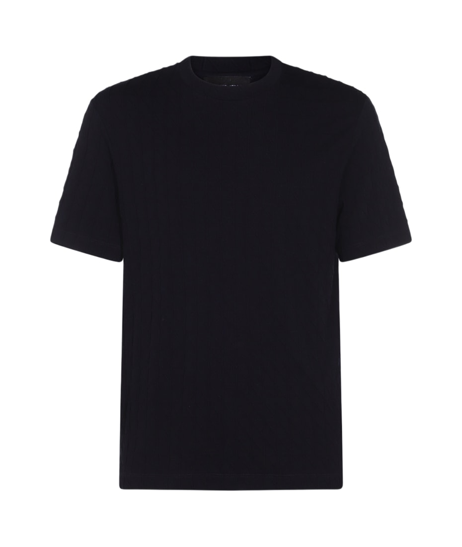 ★関税込み★ GIORGIO ARMANI NAVY BLUE VISCOSE BLEND T-SHIRT Giorgio Armani Navy Blue Viscose Blend T-shirt | italist