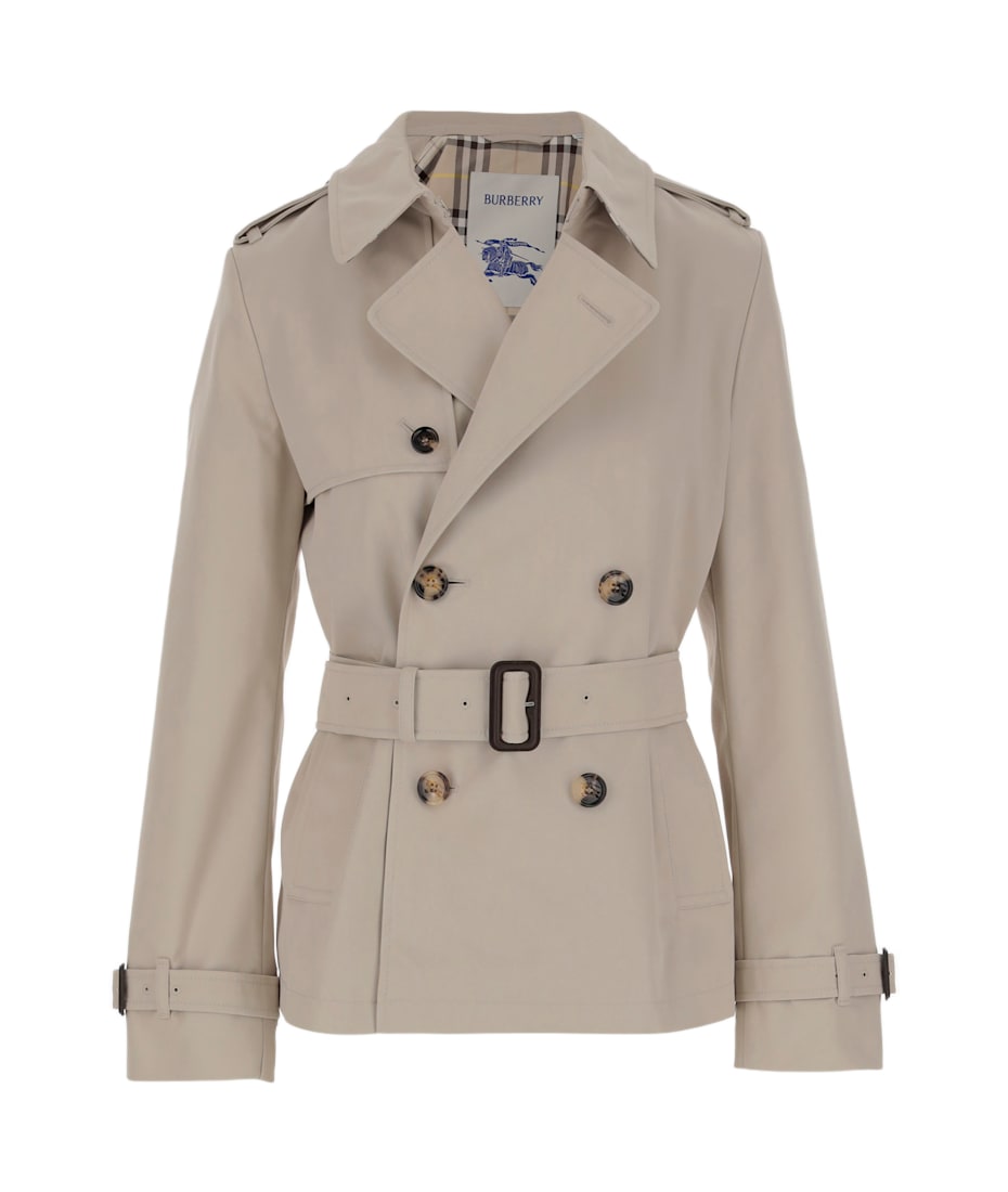【送料&関税込】Burberry Cotton Blend Short Trench Coat Burberry Cotton Blend Short Trench Coat | italist