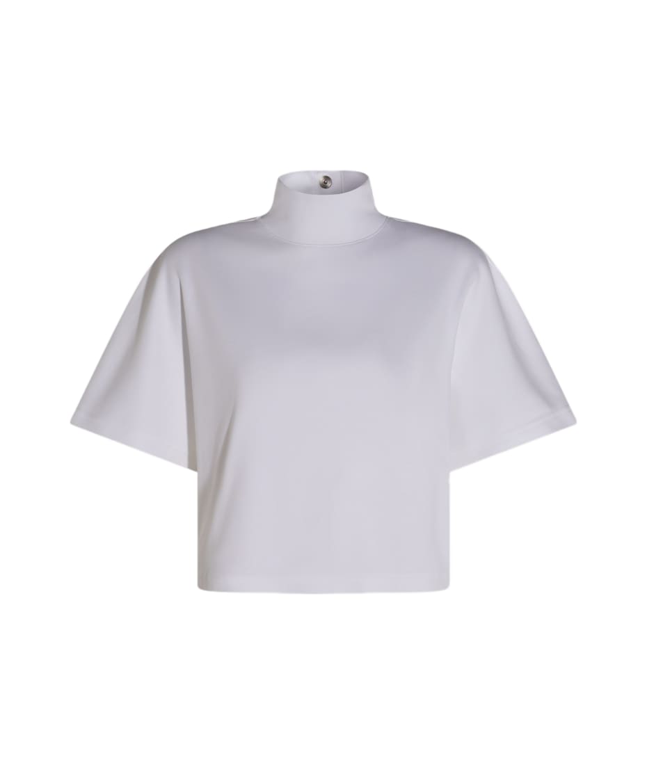 Tシャツ・カットソー ALAIA Women Tops AA9I0003J010A White ALAÏA Fitted White T Shirt in Cotton Jersey | ALAÏA US