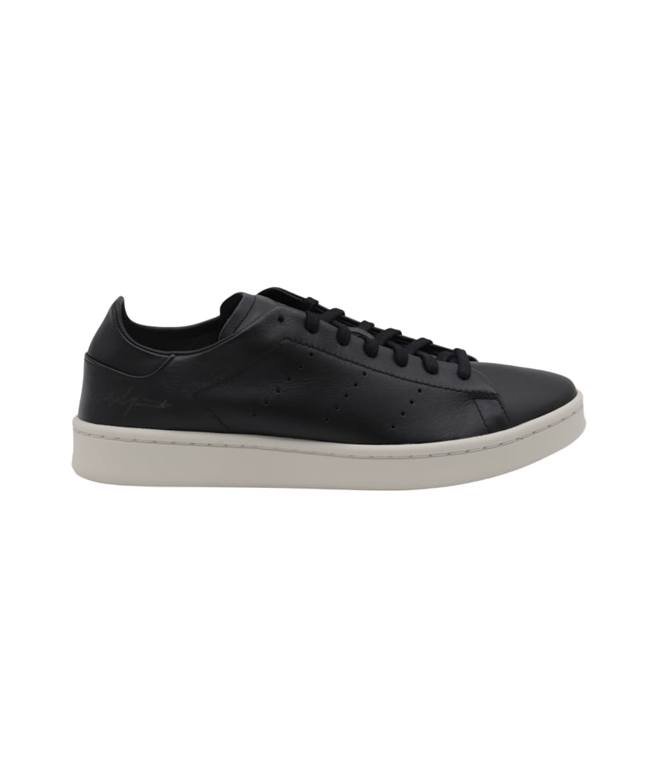 Y-3 Black Leather Sneakers | italist