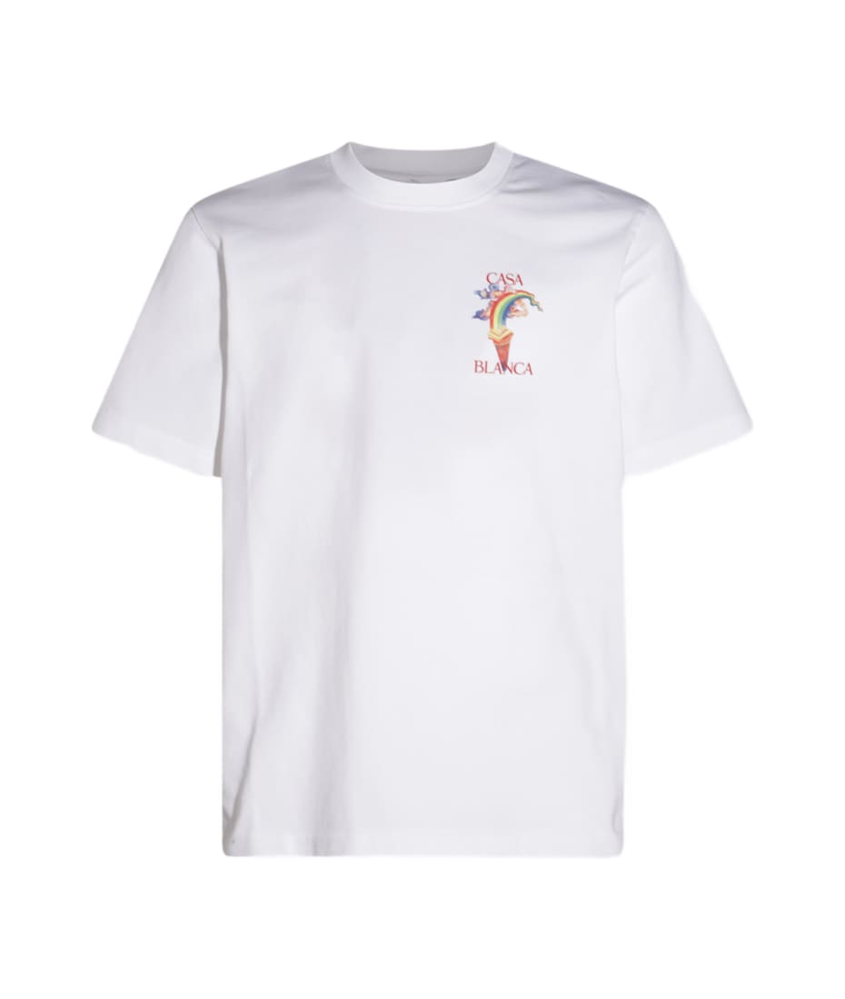 Tシャツ・カットソー Casablanca WS25JTS020 03 Shirts White T-Shirts Casa Way Skate T-Shirt | Casablanca Paris