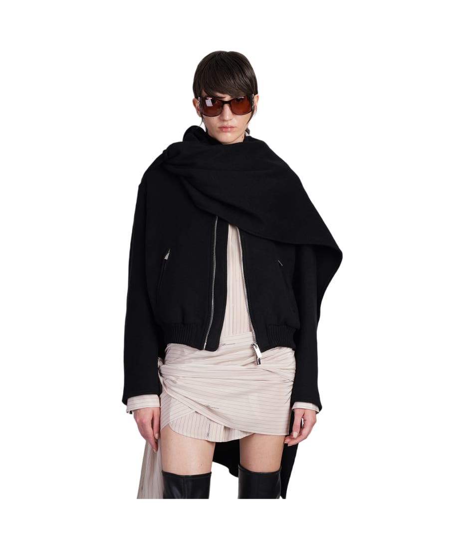 Blumarine 24SS ジャケット ブラック系 Made In Italy Blumarine Bomber In Black Wool | italist