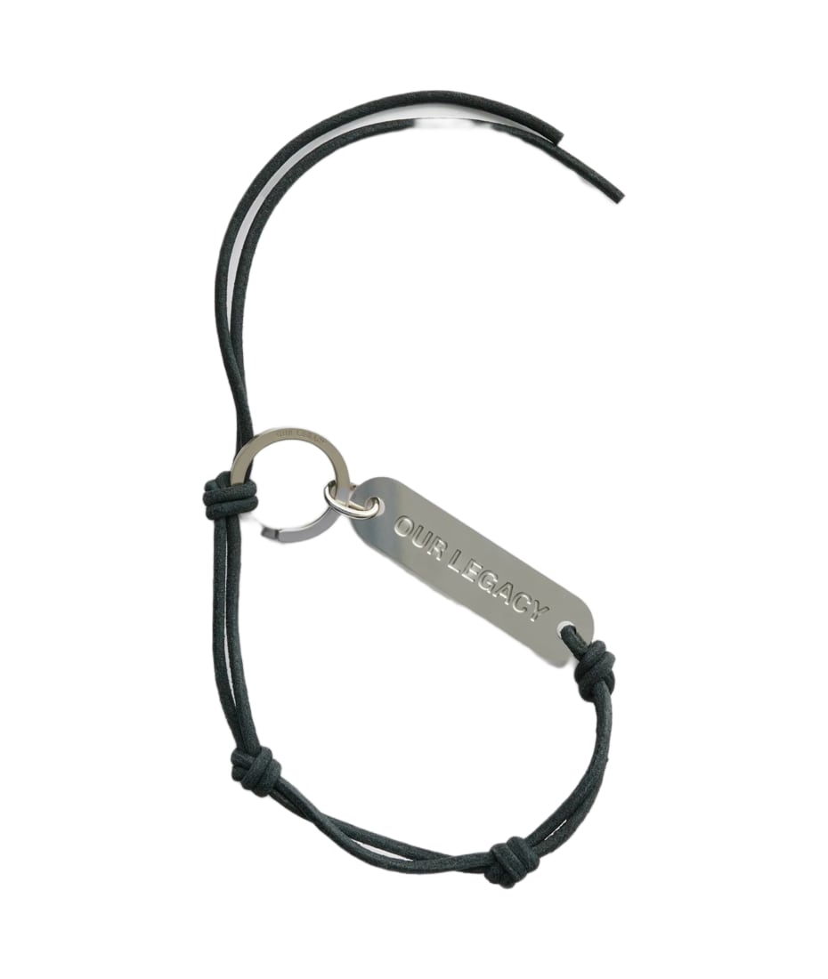 Our Legacy Ladon Key Ring Black knotted leather cord key