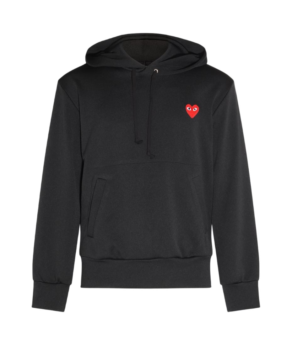 Comme des Garcons Play Black Cotton Sweatshirt italist ALWAYS LIKE A SALE