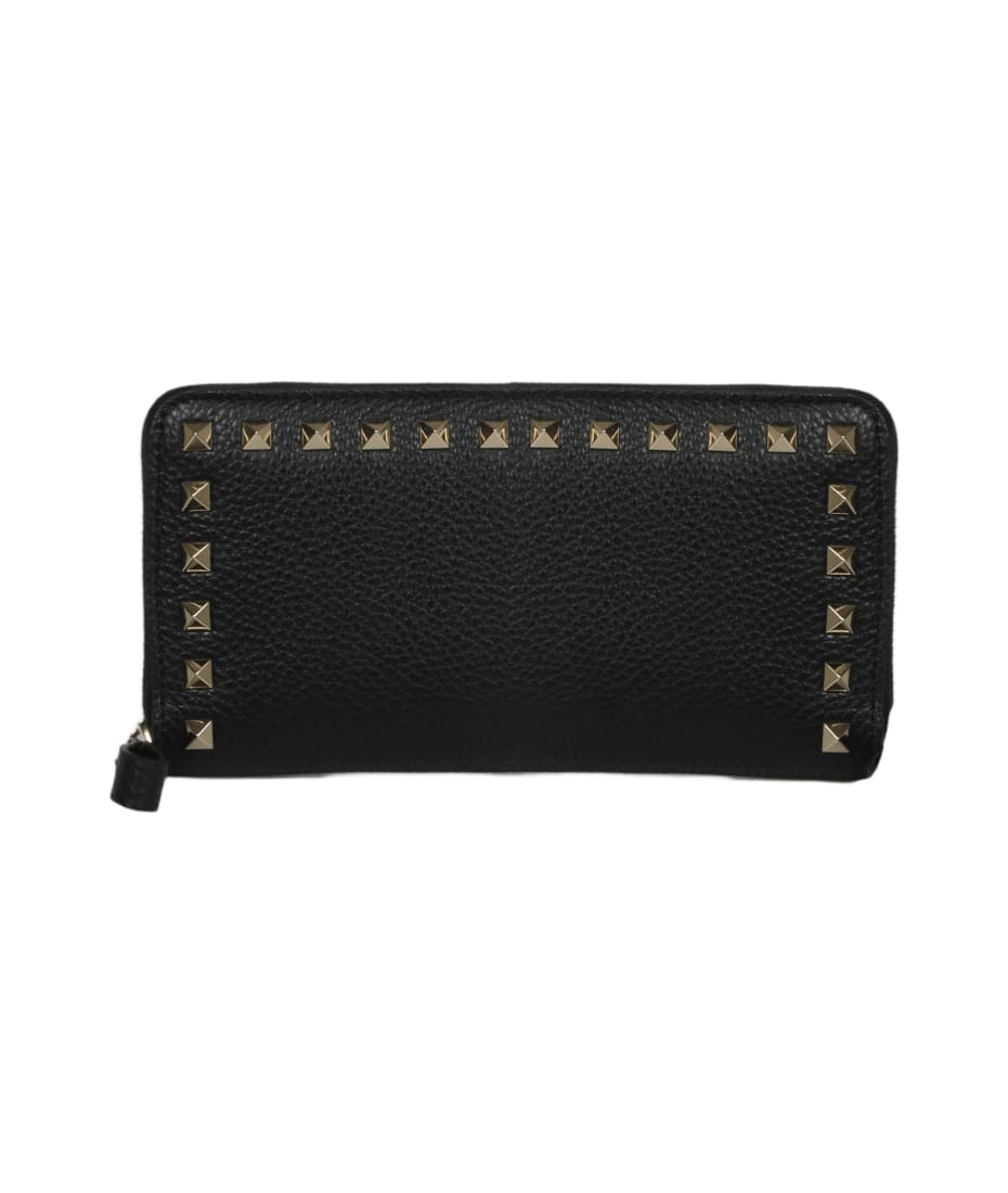 長財布 Valentino Garavani Black Leather Rockstud Wallet Valentino Garavani Black Leather Rockstud Wallet | italist