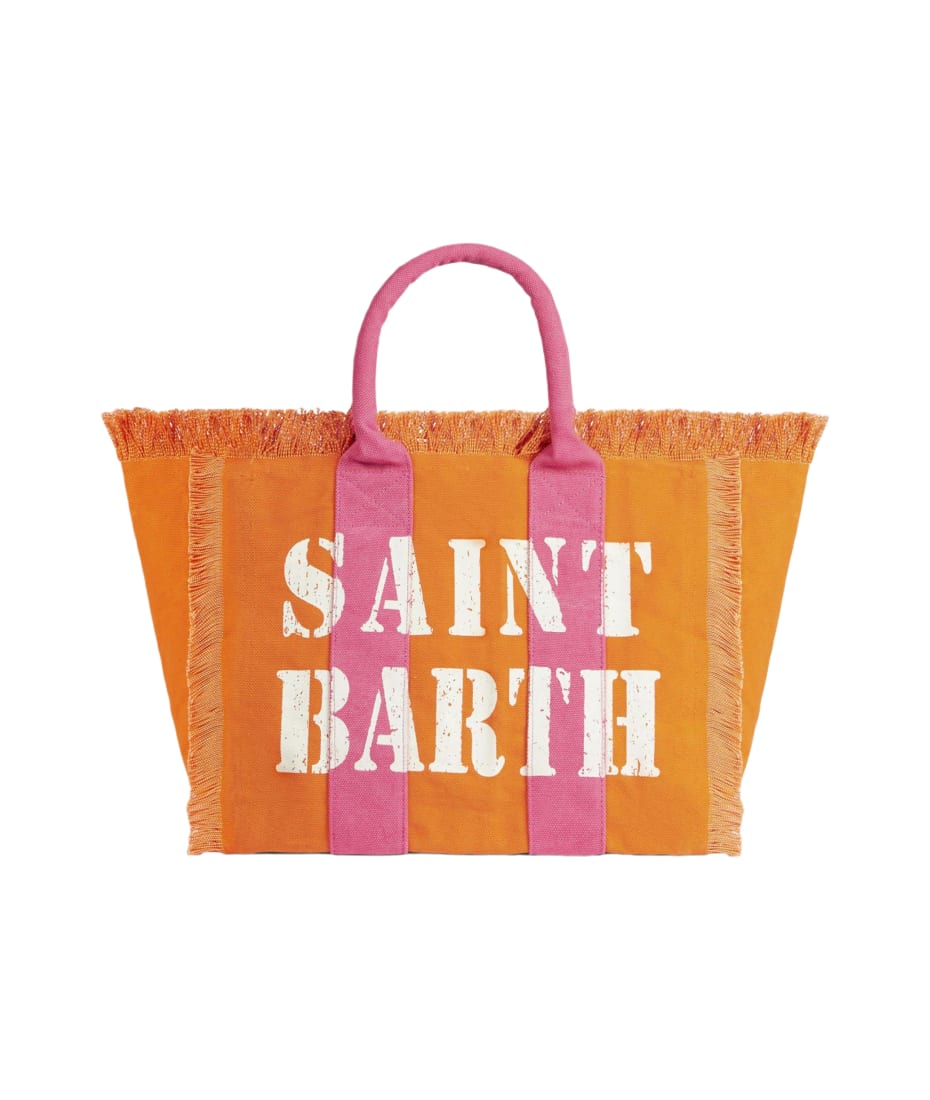 Mc2 Saint Barth Vanity Canvas Bag In Fluo Orange