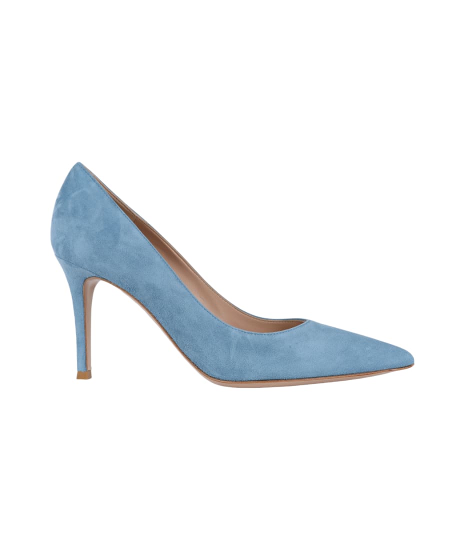 Light Blue Suede Pumps