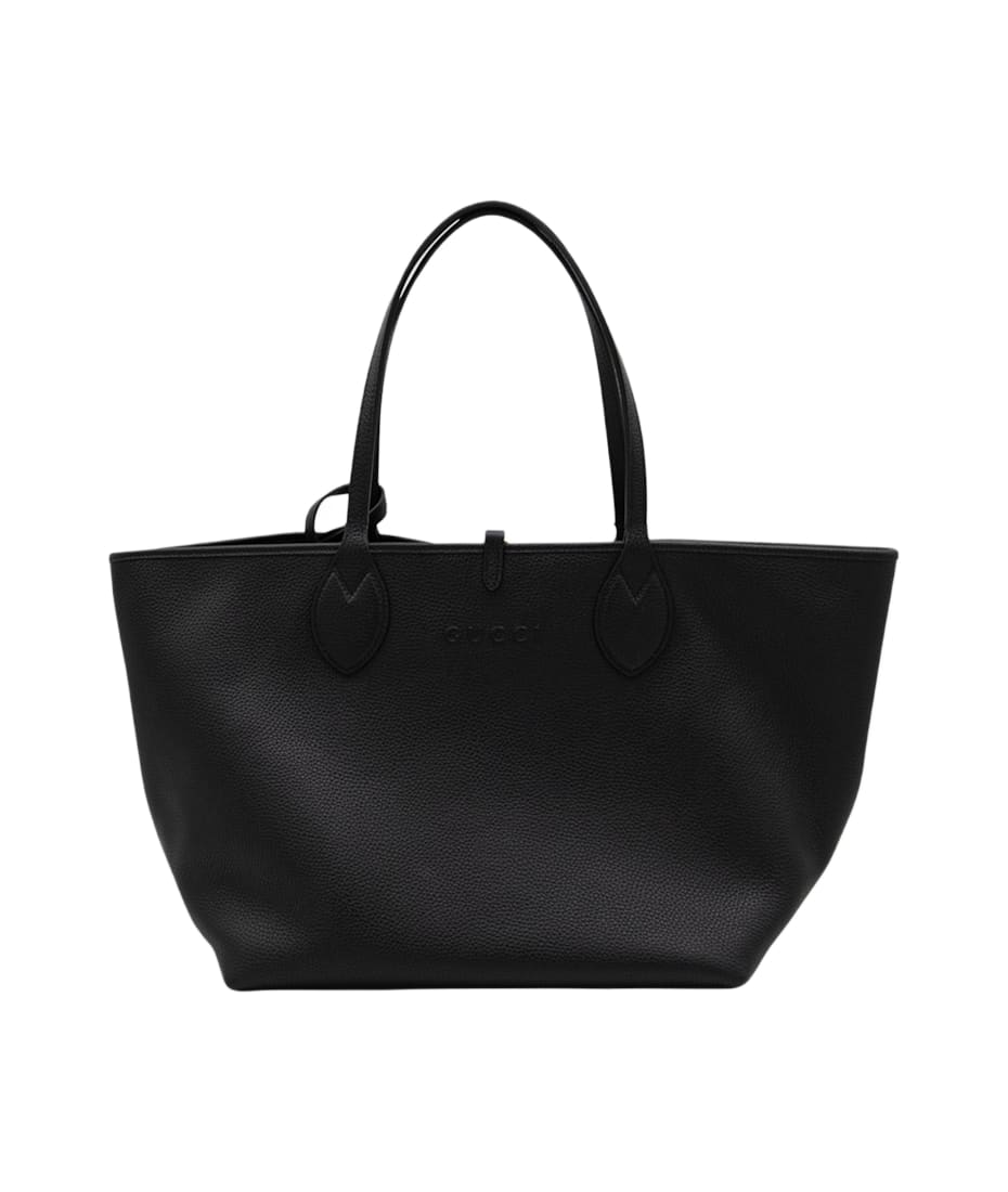 トートバッグ GUCCI Large size bag Gucci Totissima black Gucci Totissima medium tote bag in black Original GG canvas