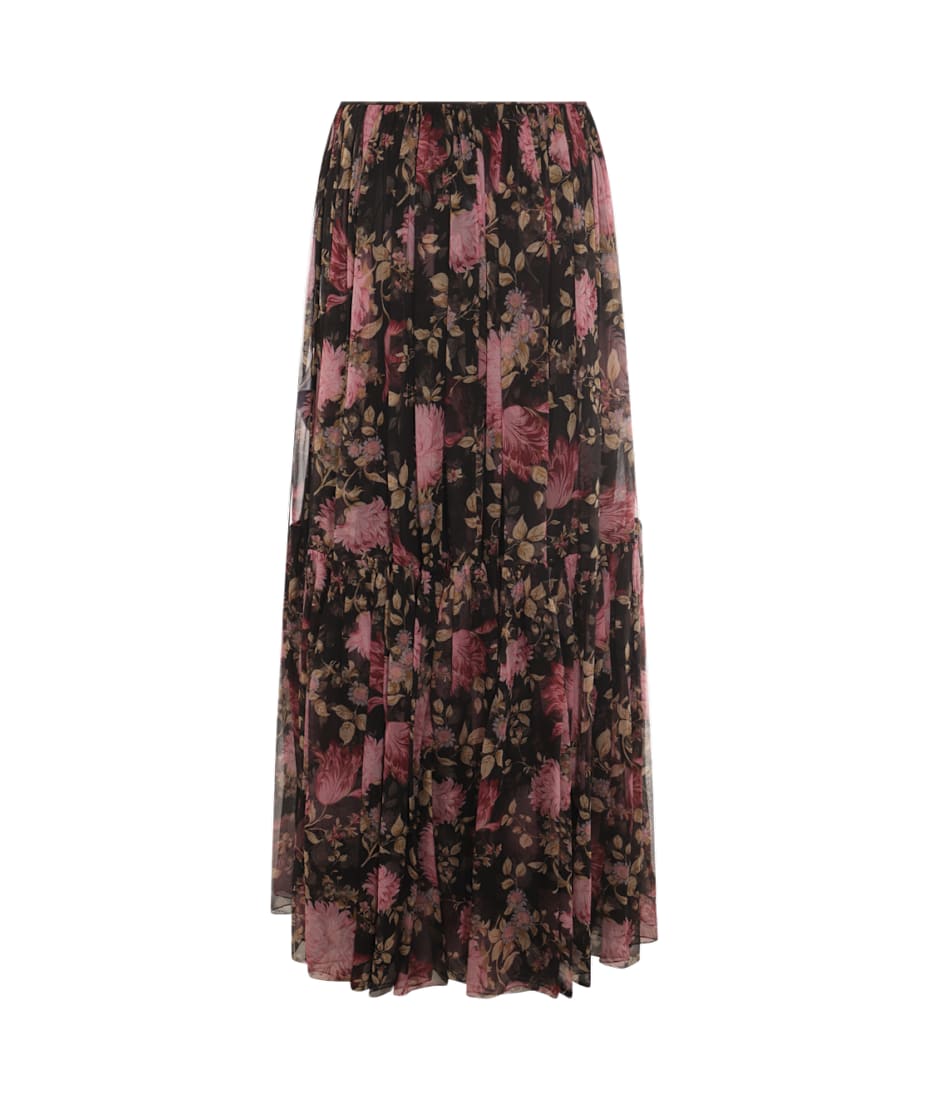 スカート CHLOE Woman Skirt Multicolor C23SMJ10550 8ZA Chloé Black Multicolor Silk Skirt | italist