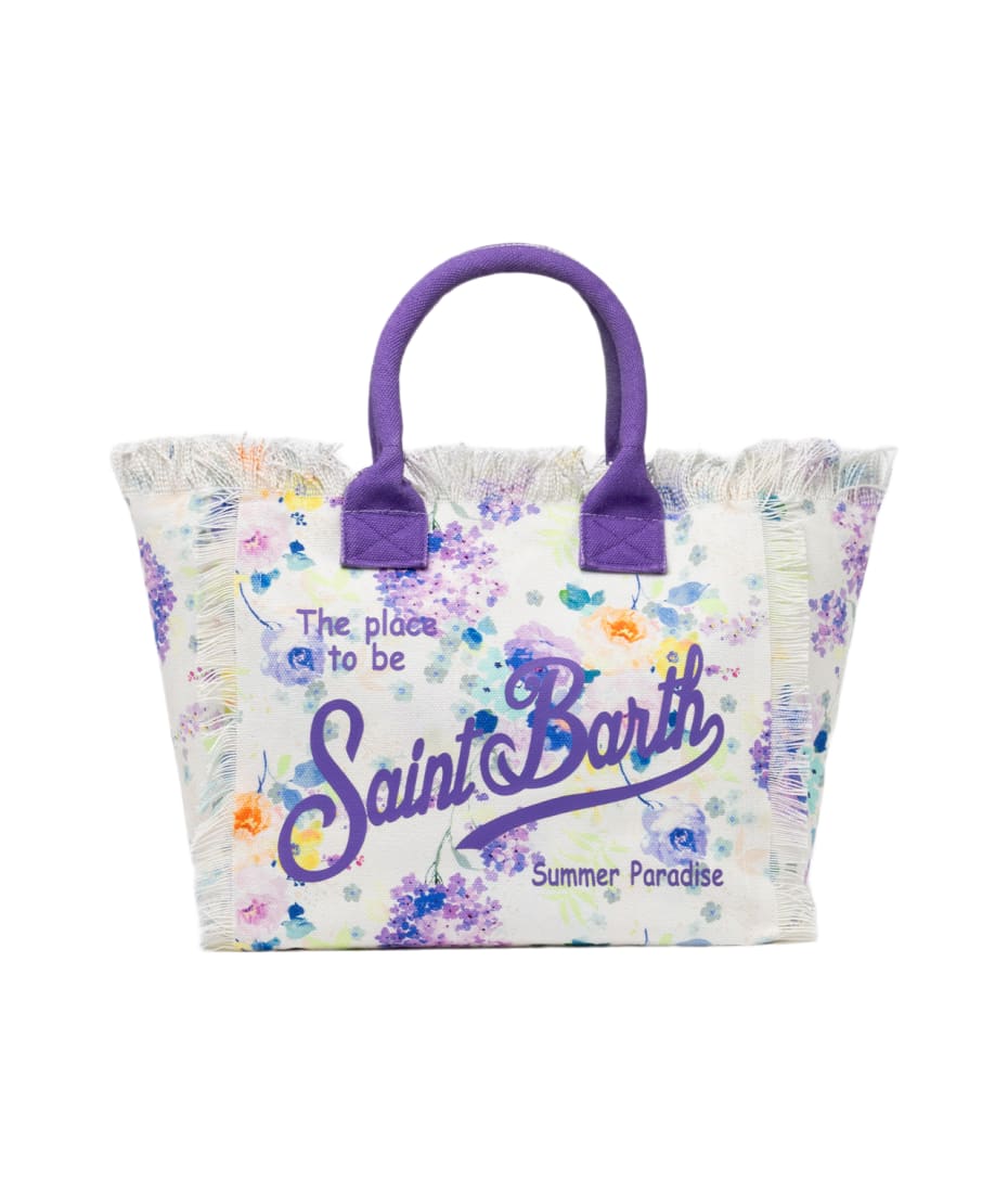 トートバッグ MC2 Saint Barth VANITY - Canvas bag with floral print Cotton canvas Vanity tote bag with flower print – MC2 Saint