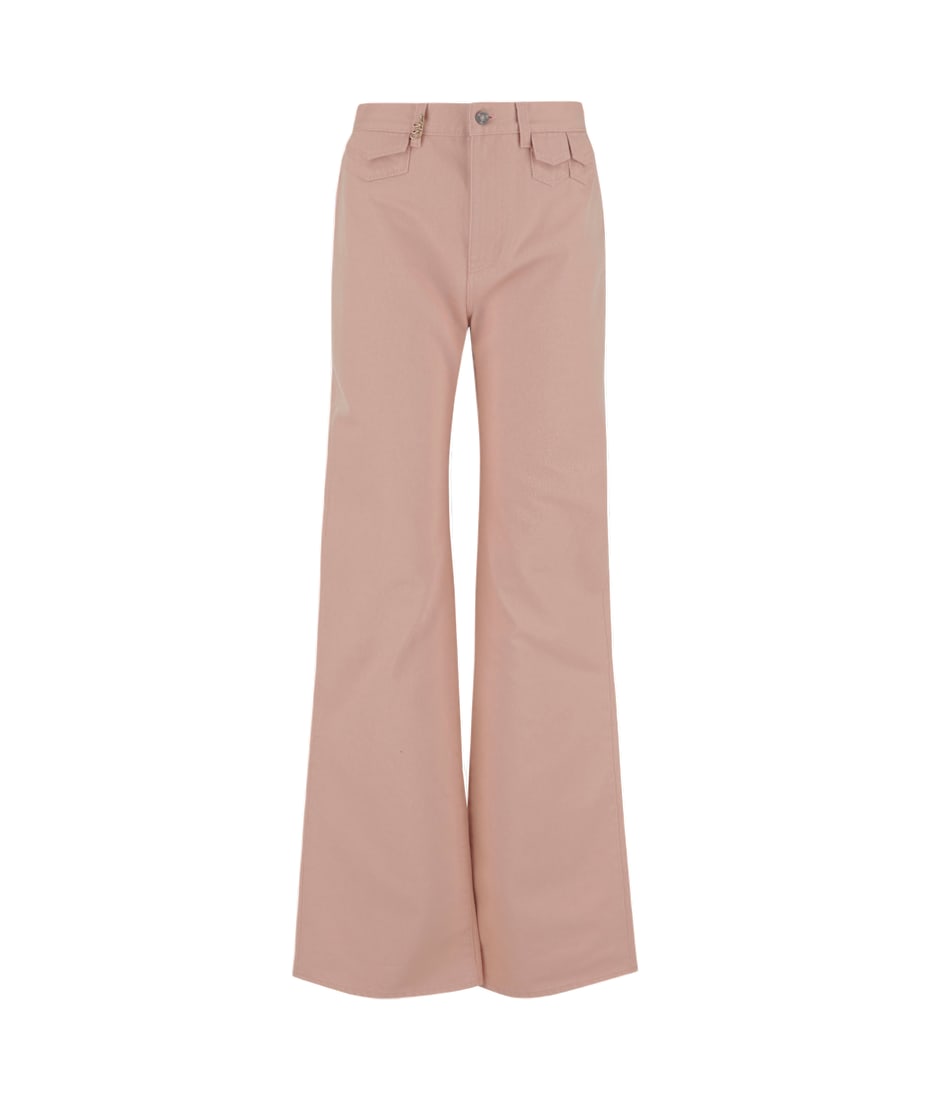 デニム・ジーパン CHLOE PINK COTTON JEANS Chloé High Rise Flare Jeans In Denim in Airy pink | Chloé US