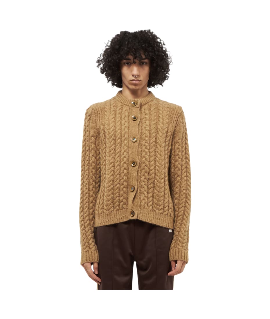トップス wales bonner cardigan Cable-knit mohair-blend cardigan in brown - Wales Bonner