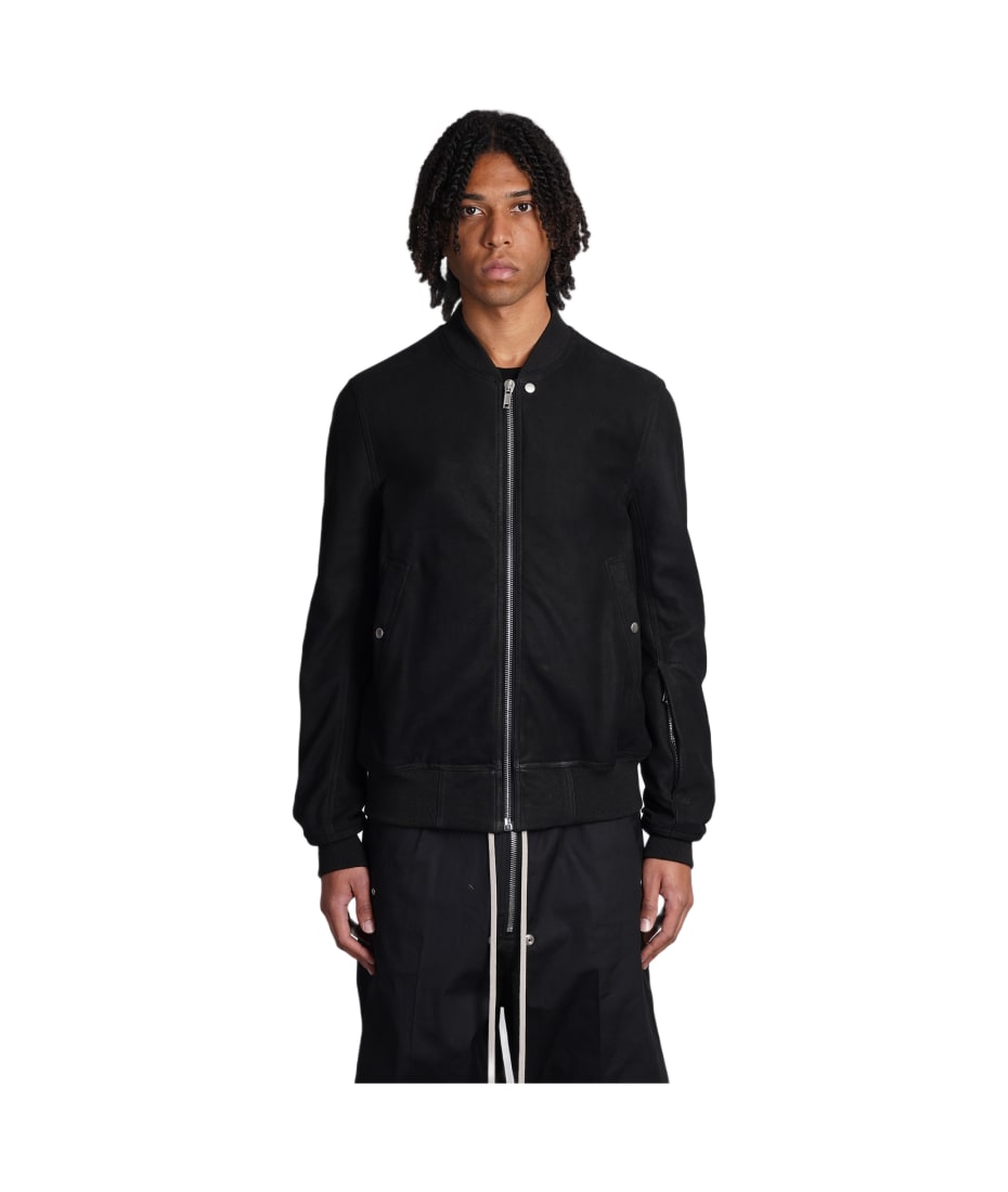ジャケット・アウター Rick Owens classic flight leather jacket Rick Owens Black Classic Flight Leather Jacket Rick Owens