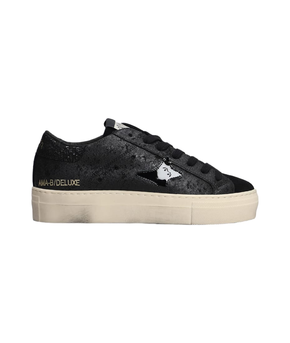 AMA BRAND Sneakers in Black Suede and Leather Women