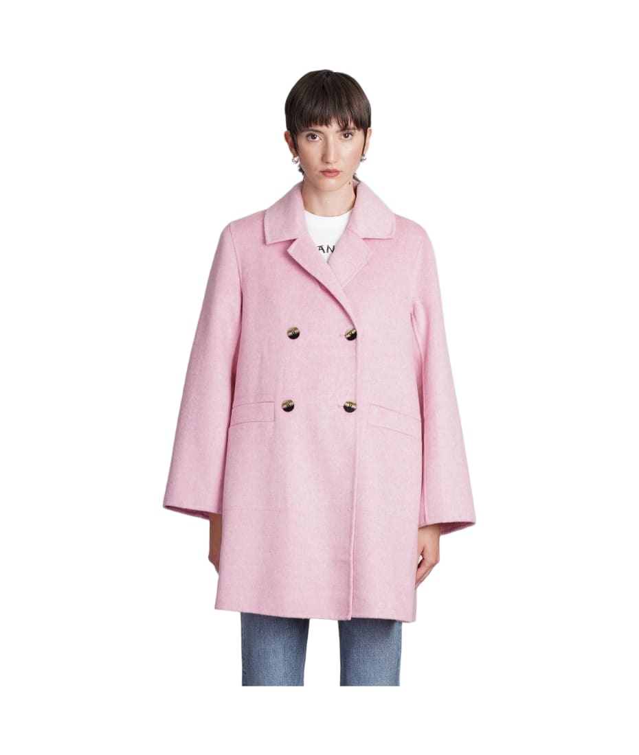 Ganni best sale pink coat