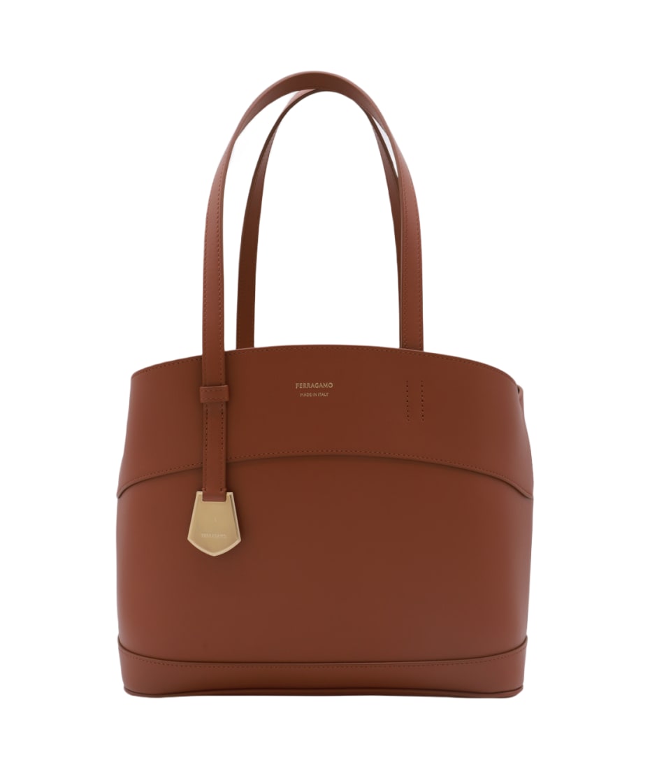 Ferragamo Brown Leather Charming S Tote Bag italist ALWAYS LIKE A SALE