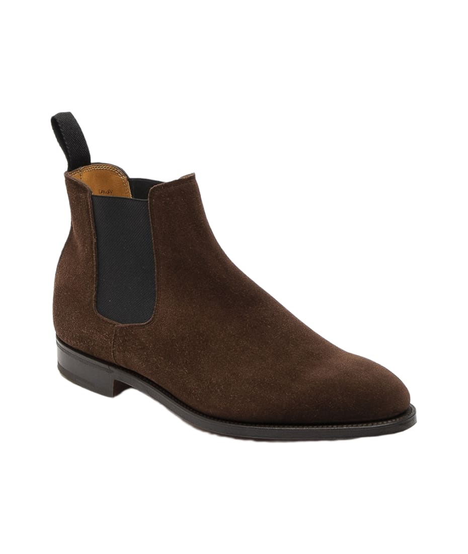 Lawry Dark Brown Suede Chelsea Boot (fitting E)