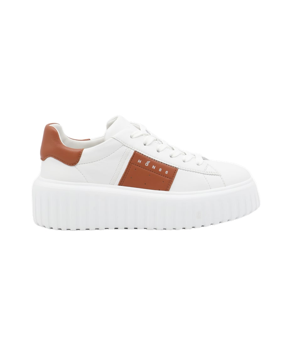 スニーカー Hogan 'H Stripes' Ivory Leather Sneakers Sneakers Hogan H-Stripes IVORY for Woman