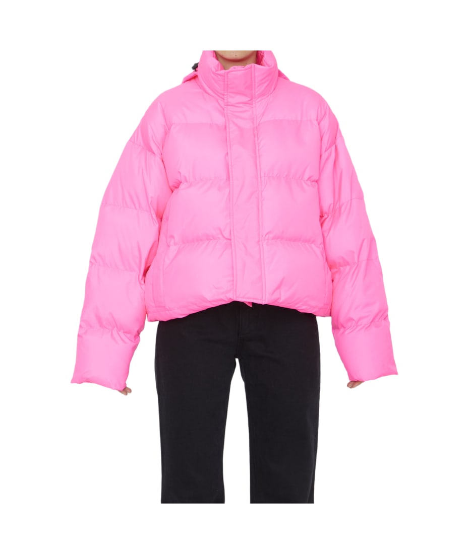 Balenciaga Neon Pink Nylon Puffer Jacket italist
