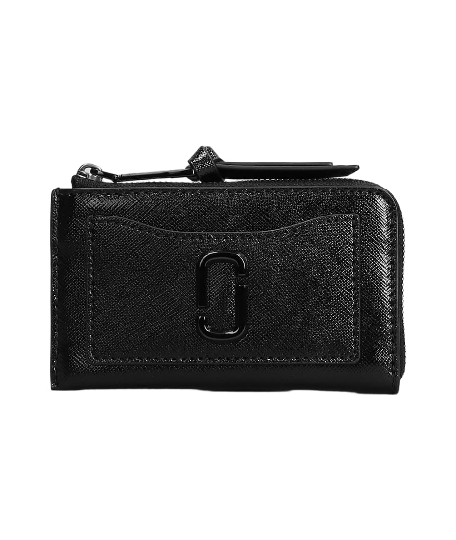 Marc Jacobs The Top Zip Multi Wallet In Black Leather