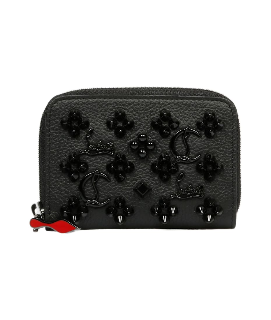 小物 Christian Louboutin Panettone Wallet Panettone - Wallet - Grained calf leather and spikes - Black