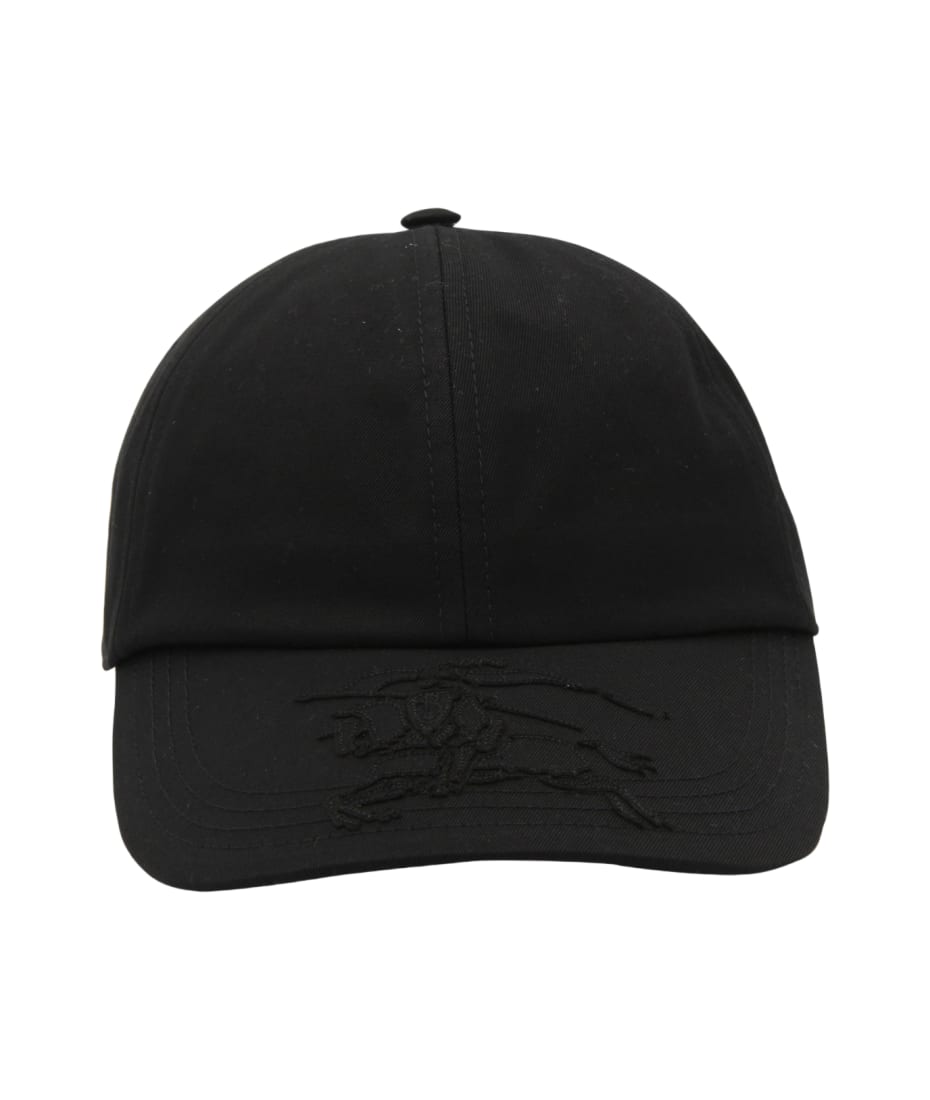 【関税&送料込】Burberry Black Cotton Baseball Cap Burberry Black Cotton Blend Baseball Cap | italist