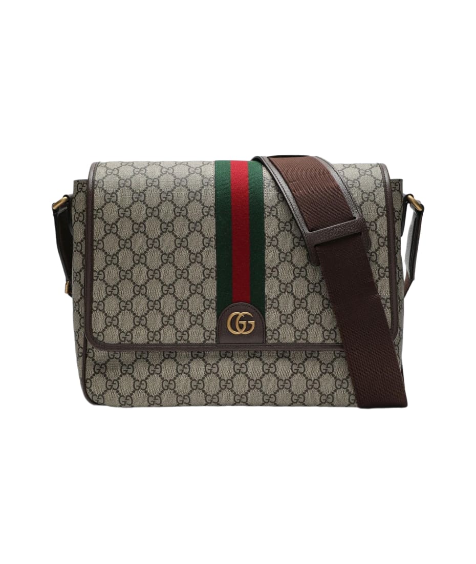 Gucci Shoulder Bag With Web Detail In Beige And Ebony Gg Fabric italist ALWAYS LIKE A SALE