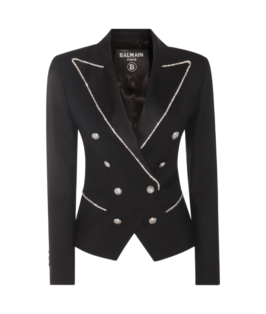 Balmain Black Wool Blend Blazer | italist