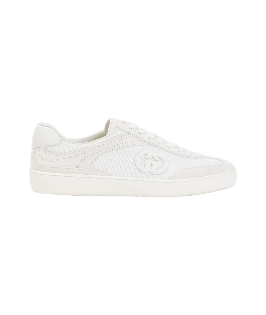 G74 leather sneaker with web new arrivals