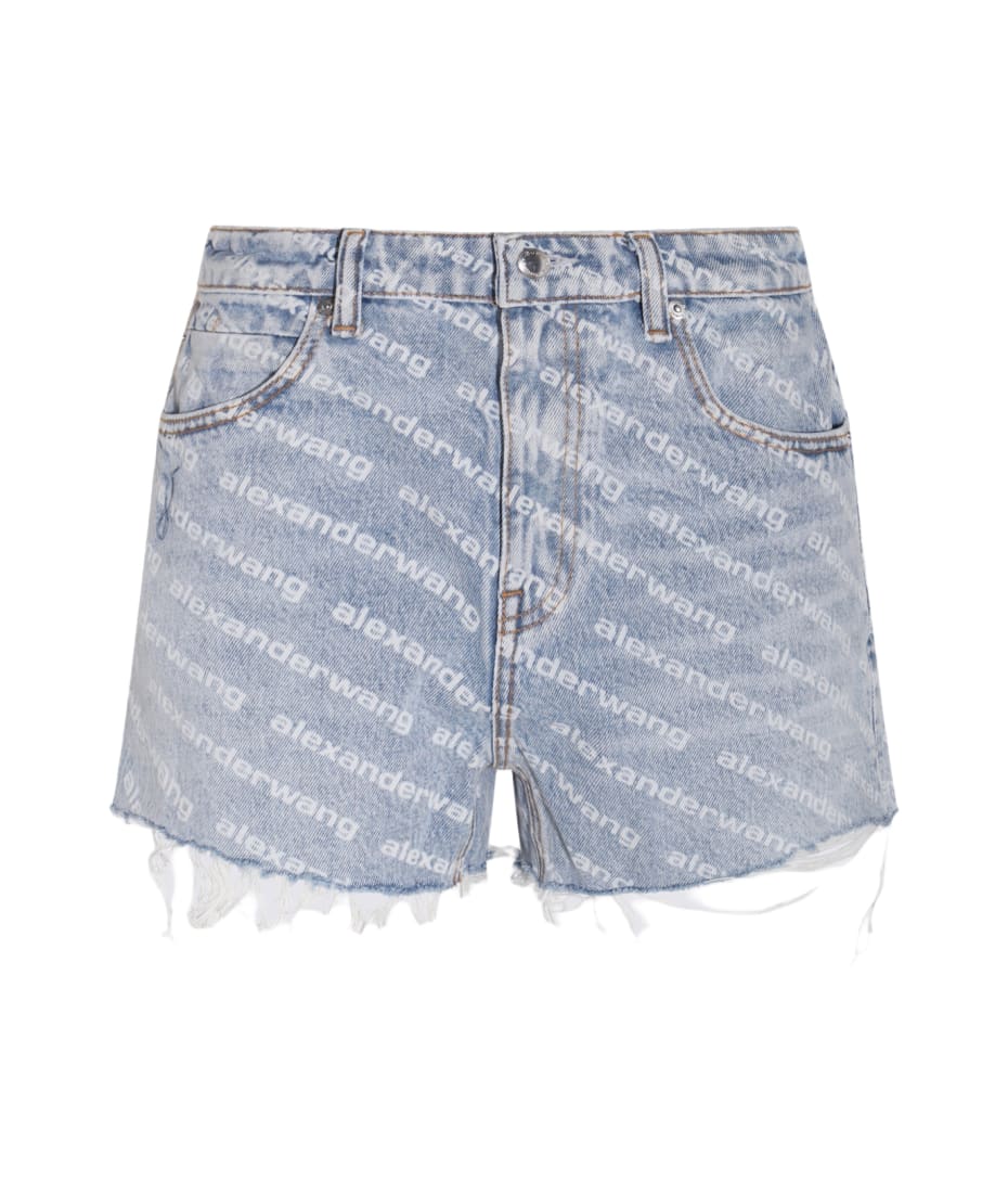【送料&関税込】Alexander Wang Melange Light-blue Cotton Ove Light Blue Pre-Styled Sweatpants in LIGHT BLUE | alexanderwang®