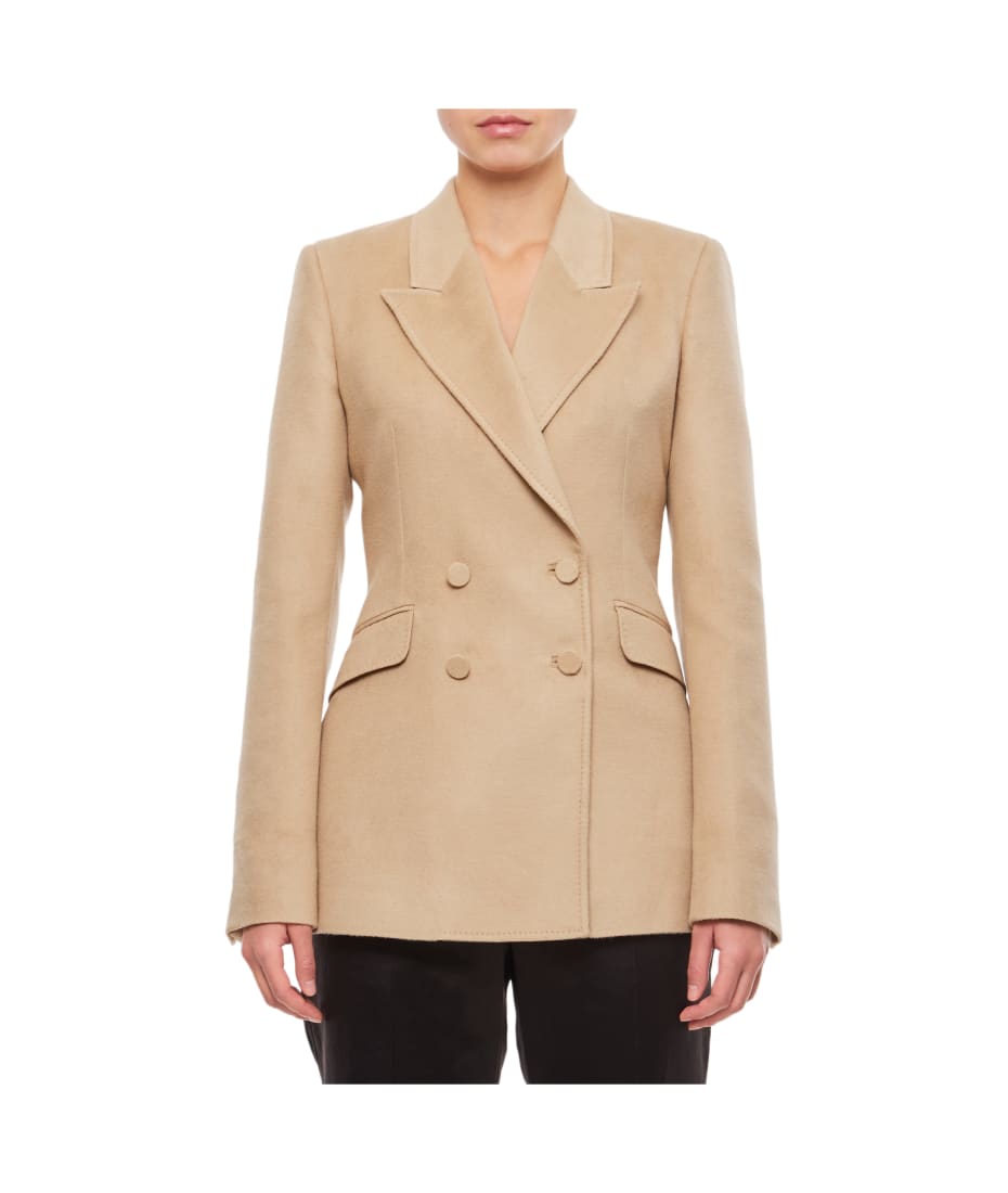 Beige fitted blazer outlet