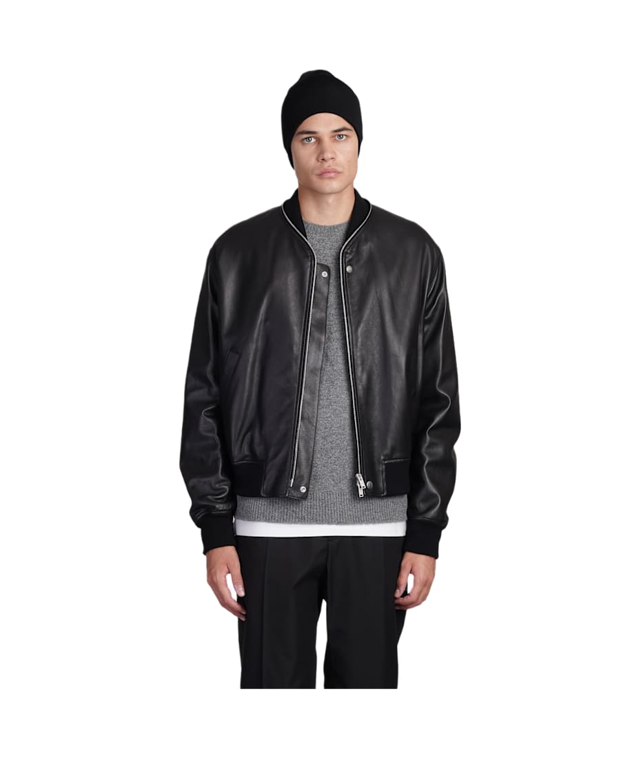 【関税＆送料込み】Jil Sander Leather Bomber Jacket Jil Sander Leather Bomber Jacket | Black | FARFETCH JO