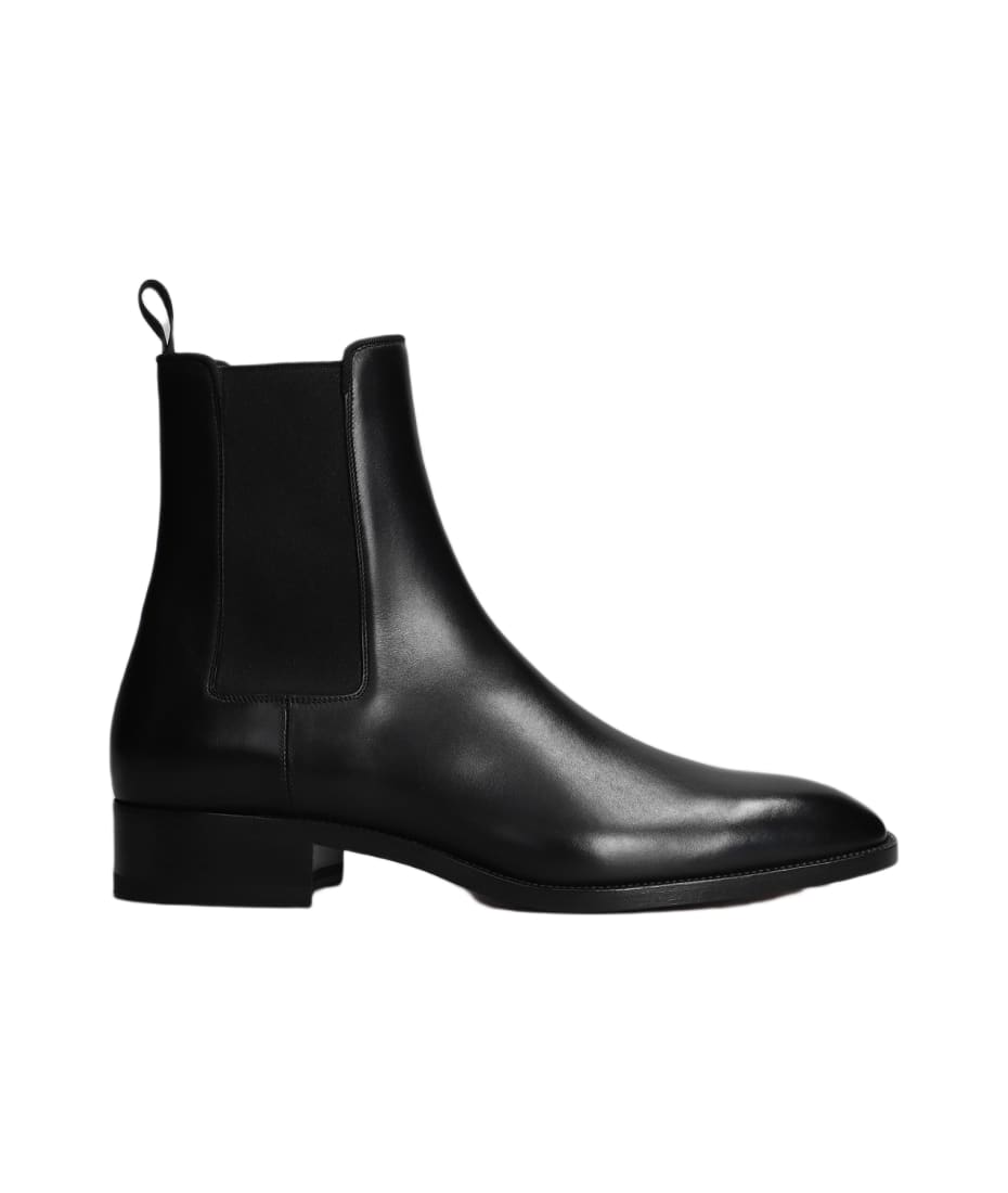 Christian Louboutin Samson Flat Ankle Boots In Black Leather italist ALWAYS LIKE A SALE