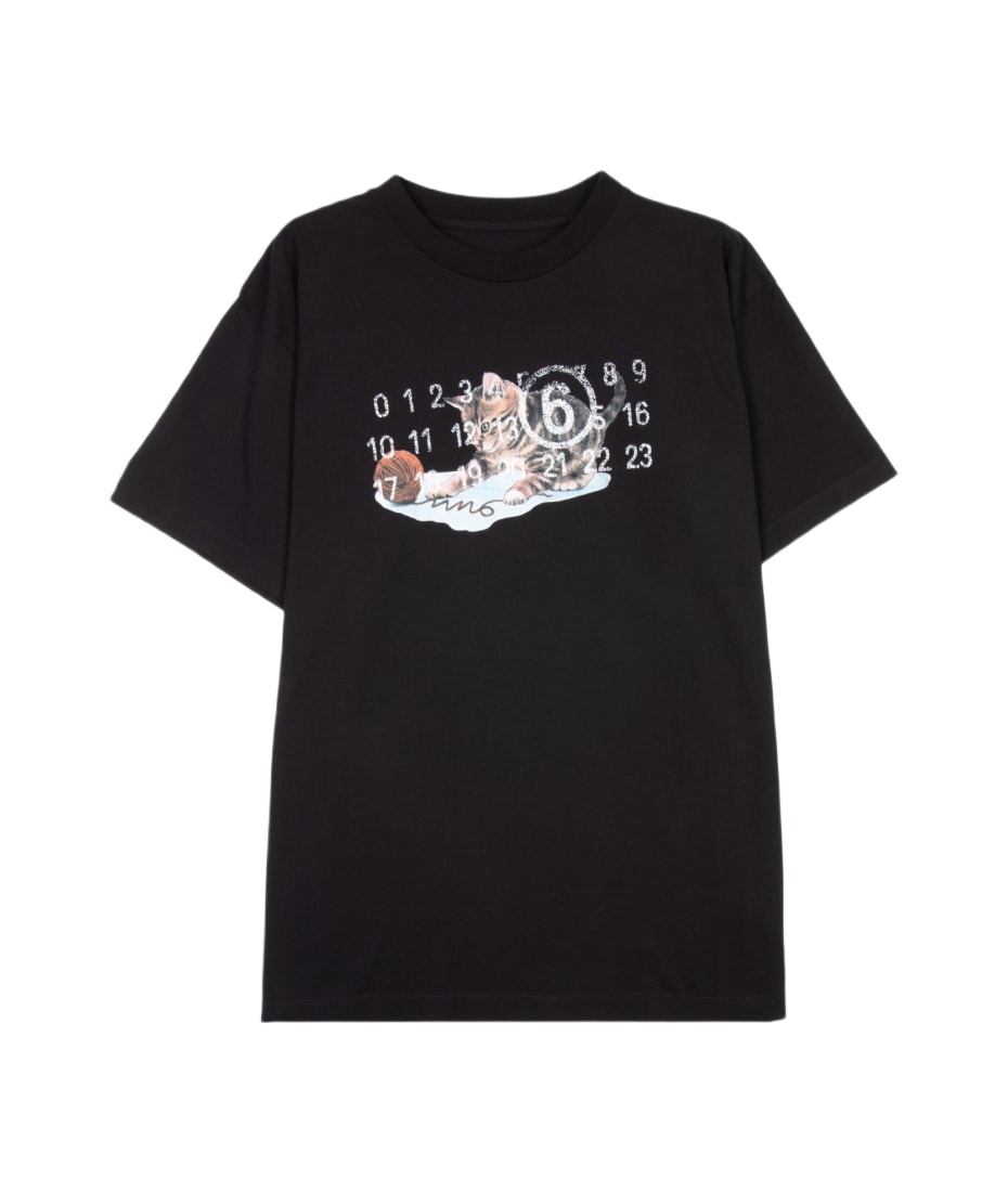 トップス MM6 Maison Margiela Oversize T-shirt MM6 Maison Margiela Oversized T-shirt With Graphic Print And